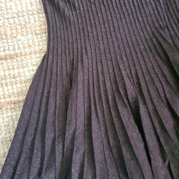 ZARA sparkling feminine dark brown pleated midi skirt size M - Picture 2 of 4
